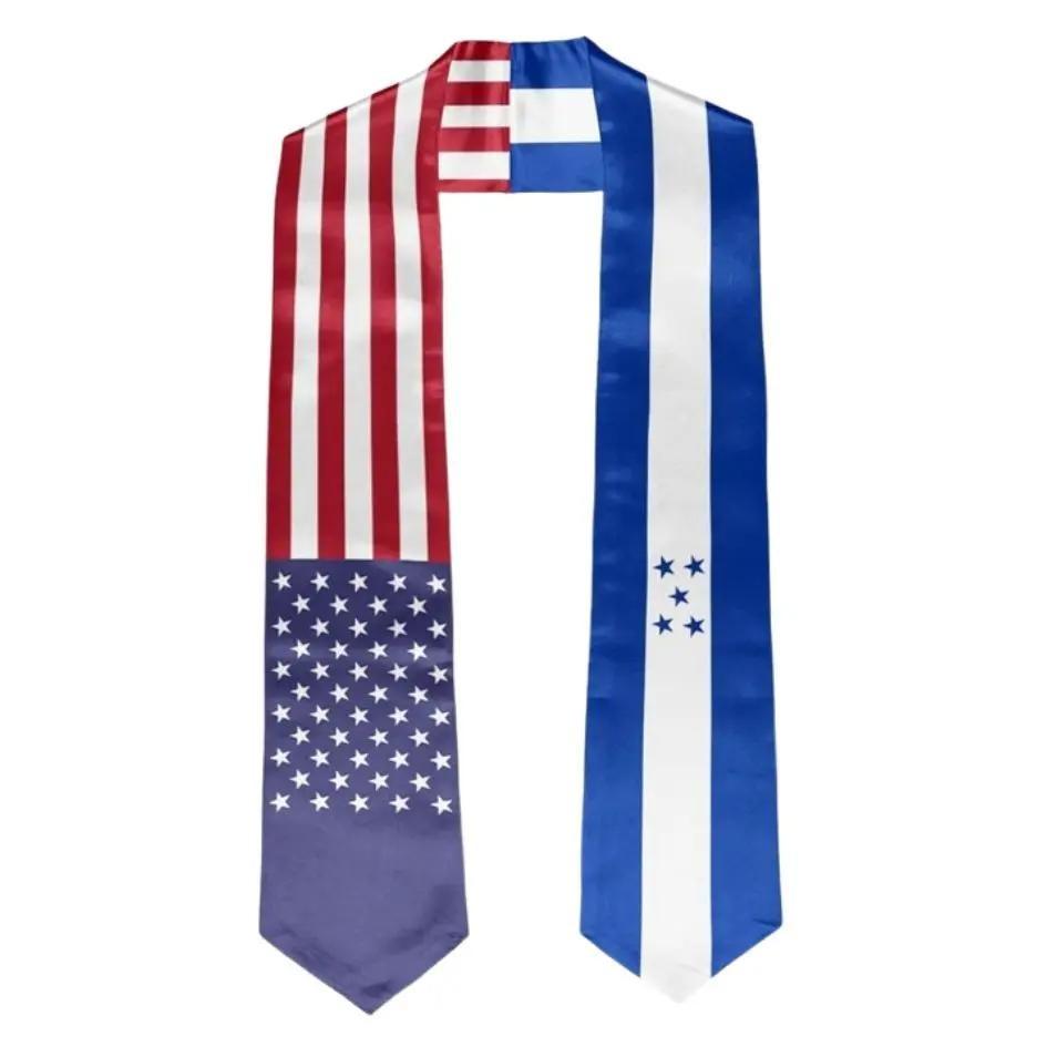 National Flag Graduation Stole Sash – Unisex Graduation Stole, Cultural Pride Graduation Gift for High School College Ceremony