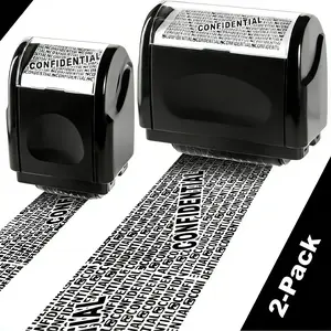 2026 New 2-Pack Compact Rubber Roller Stamp, Privacy Block Tool for Identity Theft Prevention, Refillable 100m Long-Lasting Ink Roll, Home & Office Mailing Essential, Address & Billing Info Blocker, Office Supplies