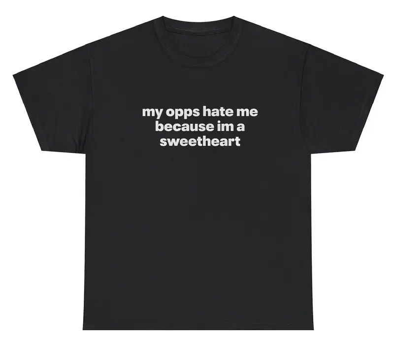Men's "My Opps Hate Me" Funny Quote Graphic Short Sleeve T-Shirt - Lightweight Fashion Cotton Top, Casual Streetwear, Breathable Fitted Cut, Round Neck, US Sizes S-3XL, Menswear Essential