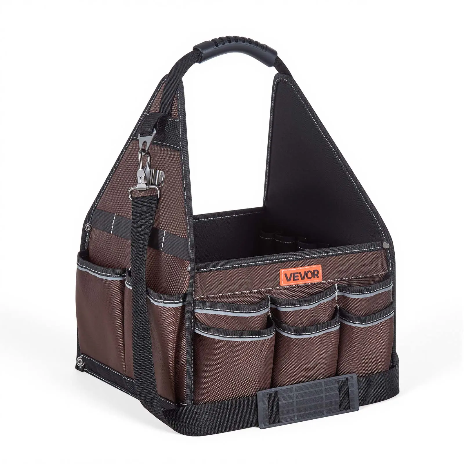 VEVOR 13-Inch Heavy-Duty Polyester Open Top Tool Bag, 45-Pocket Electrical Repair Organizer Tote with Handle, Adjustable Shoulder Strap, Portable for Construction Pros (30 lbs Capacity, Ideal for Fathers, Husbands)