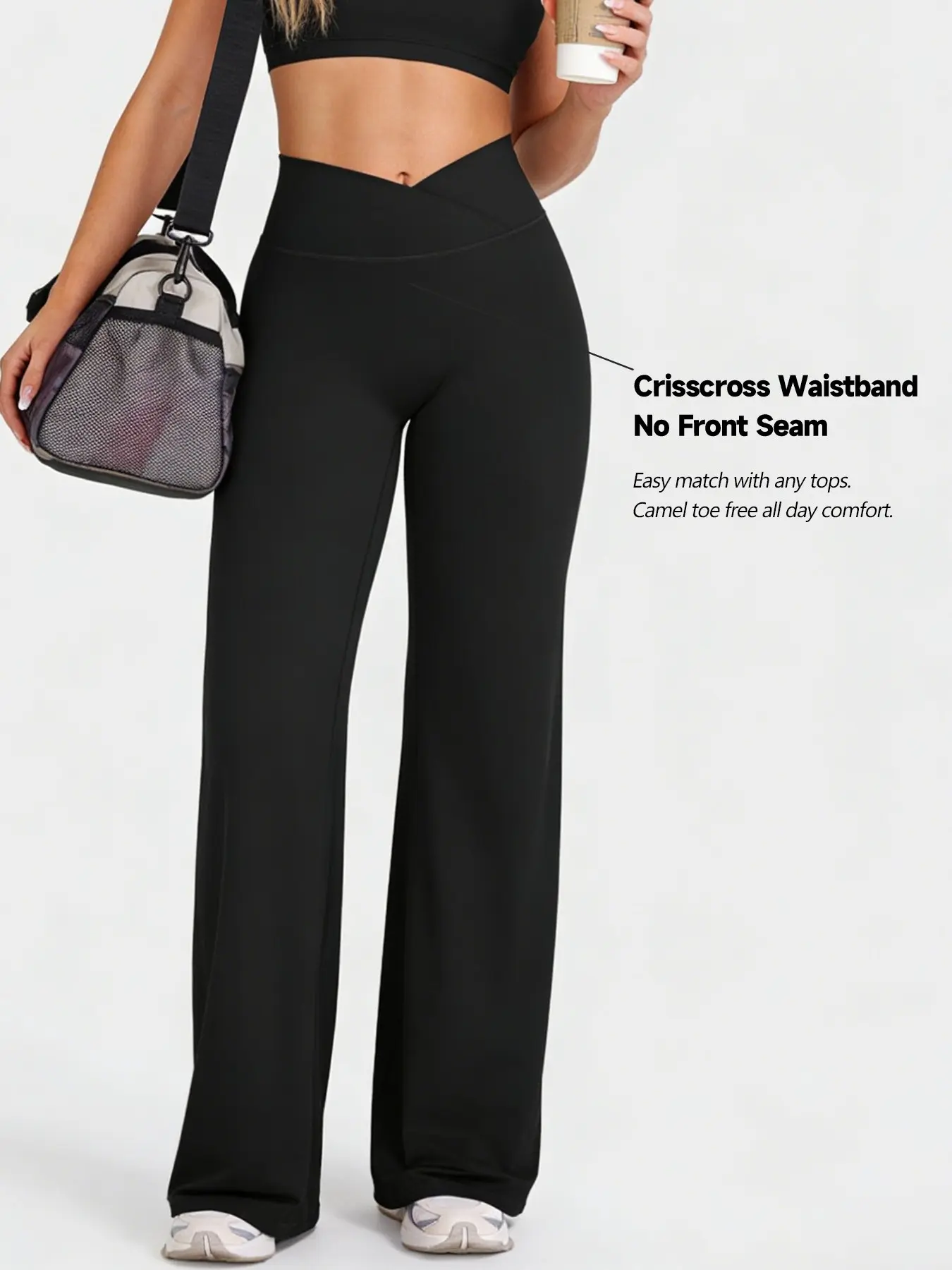 Women's Cross Waist Seamless Yoga Pants, Comfortable Straight Leg Workout Tights, Seamless Leggings, High Waisted Leggings, Gym Leggings, High Waist Stretchy, High Waist Activewear, Ideal for Fitness and Daily Wear, Butter-Soft Fabric