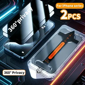 2PCS Privacy Protections Screen Protector, for iPhone Series 【 Different Function：28° left and right Privacy Protections or 360°Privacy 4 sided privacy protection Protections optional】9H scratch-resistant，Dust free installation