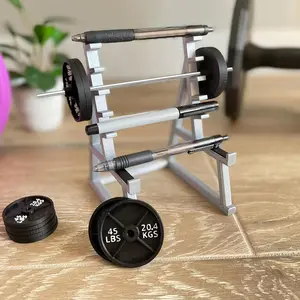 Squat Rack Pen Holder, 2/3 Counts Mini Barbell Rack Pen Holder, Desktop Squat Rack with Barbells & Weights, Fun Desk Accessories