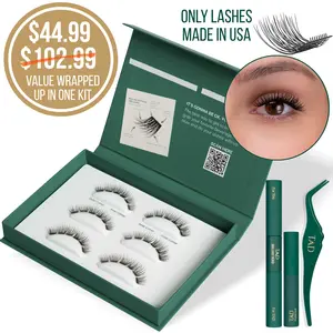 The Lash Intro Kit 3+ Weeks of Lashes - DIY 3D Printed Lash Clusters for Beginners - Includes 3 Pairs of Lashes, Tweezer, and Remover for Easy Application & Removal - Made in USA