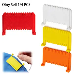 1/4 PCS Clip-On Sewing Ruler, Stitch Guide for Hand Sewing with Quilting Supplies, Sewing Tools, Hand Edge Stitch Lock and Sewing Gauge for Even Stitches, for Patchwork, Mending, and Embroidery, Sewing Supplies Crafts