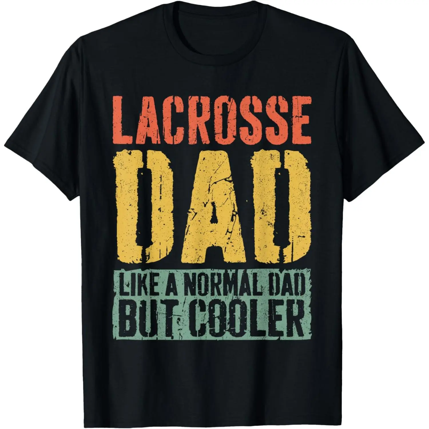 Lacrosse Dad Shirt Men Fathers Day Lacrosse Dad T-Shirt Pure Cotton Graphic Tees Menswear Top: Gifts for Men & Women