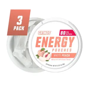 Grinds Energy Pouches - Peach (Pack of 3)