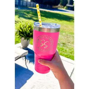 30oz Sew Southern Logo Tumbler, Hot Pink