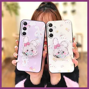 Waterproof Durable Phone Case For Samsung Galaxy A16 5G/SM-166P/E glisten Glitter Fashion Design protective Silicone Back Cover Kickstand Rotatable stand phone lens protection TPU