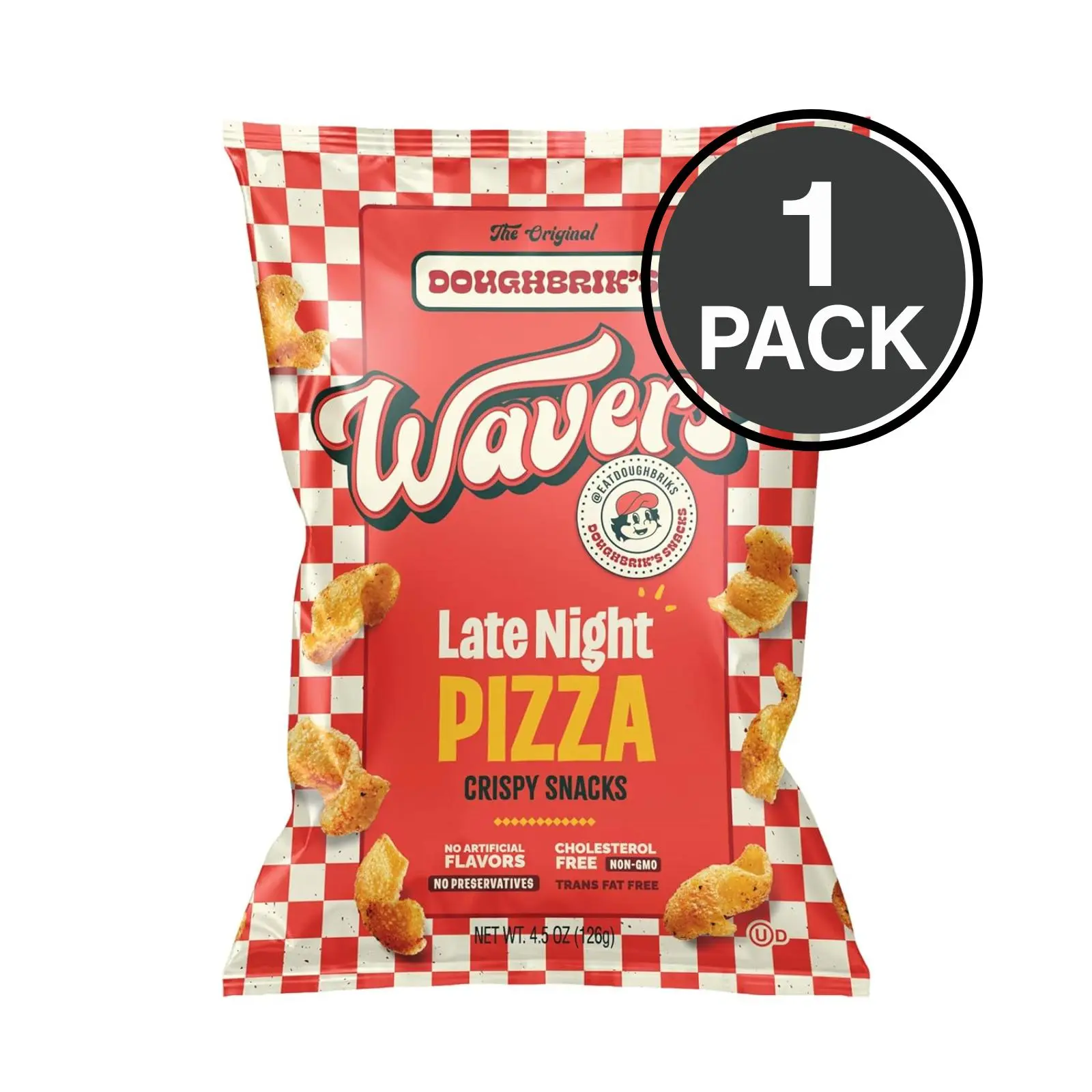 WAVERS by Doughbrik's Snacks, Late Night Pizza Flavor 4.5 oz Bags, Crispy Crunchy Texture Perfect Anytime Snack Made in the USA