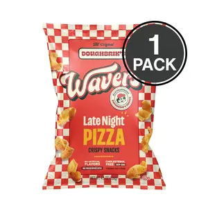 WAVERS by Doughbrik's Snacks, Late Night Pizza Flavor 4.5 oz Bags, Crispy Crunchy Texture Perfect Anytime Snack Made in the USA