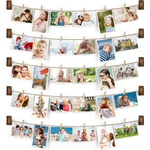 Emfogo,Picture Frames Collage Wall Decor Photo Collage Picture frame 4x6 for Wall Hanging with 30 Clips Living Room Decoration christmas haul 2024 unique gift