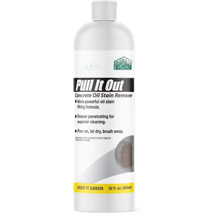 Concrete Oil Stain Remover: Pull It Out Removes and Cleans Oils, Greases from Garage Floors & Driveways 32 Fl Oz