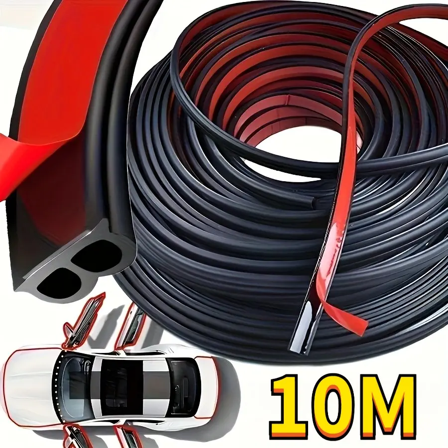 Car Noise Sealing Strip, 10m/32.8ft Double-B Type Door Frame, Thicken Soundproofing & Weatherproof Decorations for Vehicles, Car Accessories, Ideal for Holidays, Holiday Ready, Versatile Use
