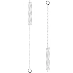 2 Pack Reusable Metal Handle Extra Long Straw Cleaner Brush for Mug 40 30 20 oz 10mm Wide Sippy Cup Water Bottle Tubes Clear Clear