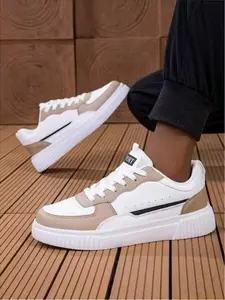 Men's Fashionable Lace Up Platform Sneakers, Casual Comfortable Breathable Sports Shoes, Male All-match Round Toe Chunky Sneakers for Daily Life