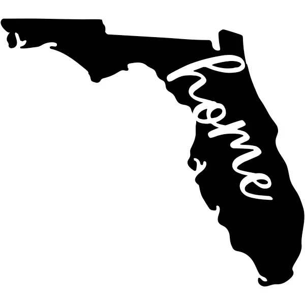 Florida Home Vinyl Decal - Many Colors Available - 7” - Easily Apply Decor Decorative