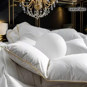 Luxurious Goose Down Comforter Suitable for All Seasons, Available in Various Sizes Including Palatial King, California King, King, Queen, And Twin. This White Duvet Insert Is Made from Cotton Fabric