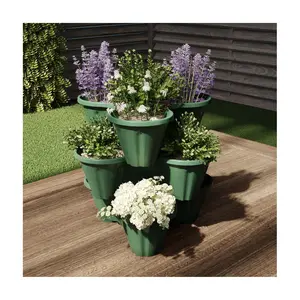 Set of 3 Stacking Planter Tower - Space SavingFlower Pots
