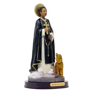 San Martin de Porres 8"Inches Tall Estatua - Detailed Figure St Martin of Porres Brand New Religious Decor Saint Statue