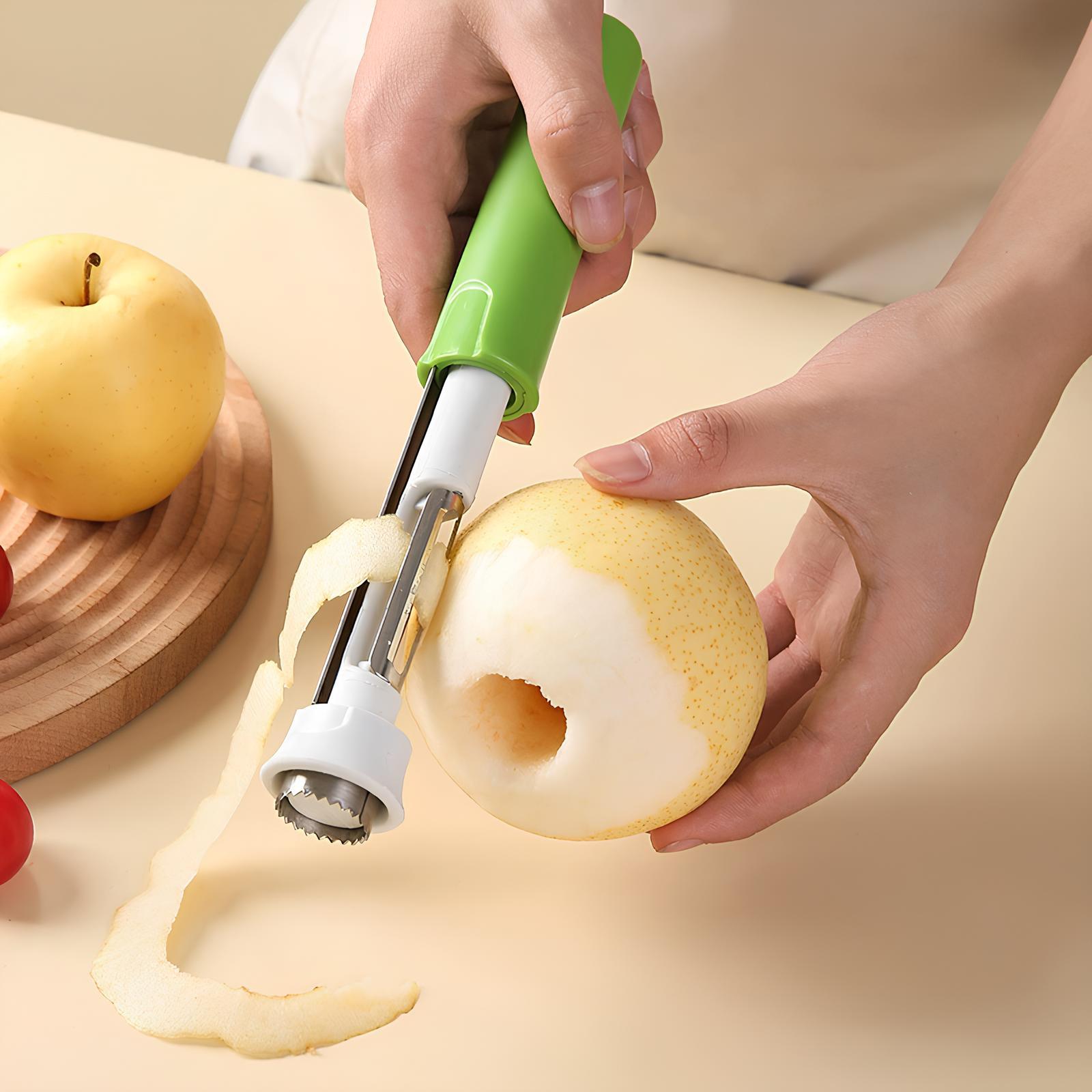 MY HEART FLY 2 in 1 Apple Corer and Peeler Tool, Fruit Vegetable Corer and Peeler Tool, Stainless Steel Apple Peeler Apple Corer Remover Tool Multi-function Corer Tool for Vegetable Fruit Kitchen Gadget