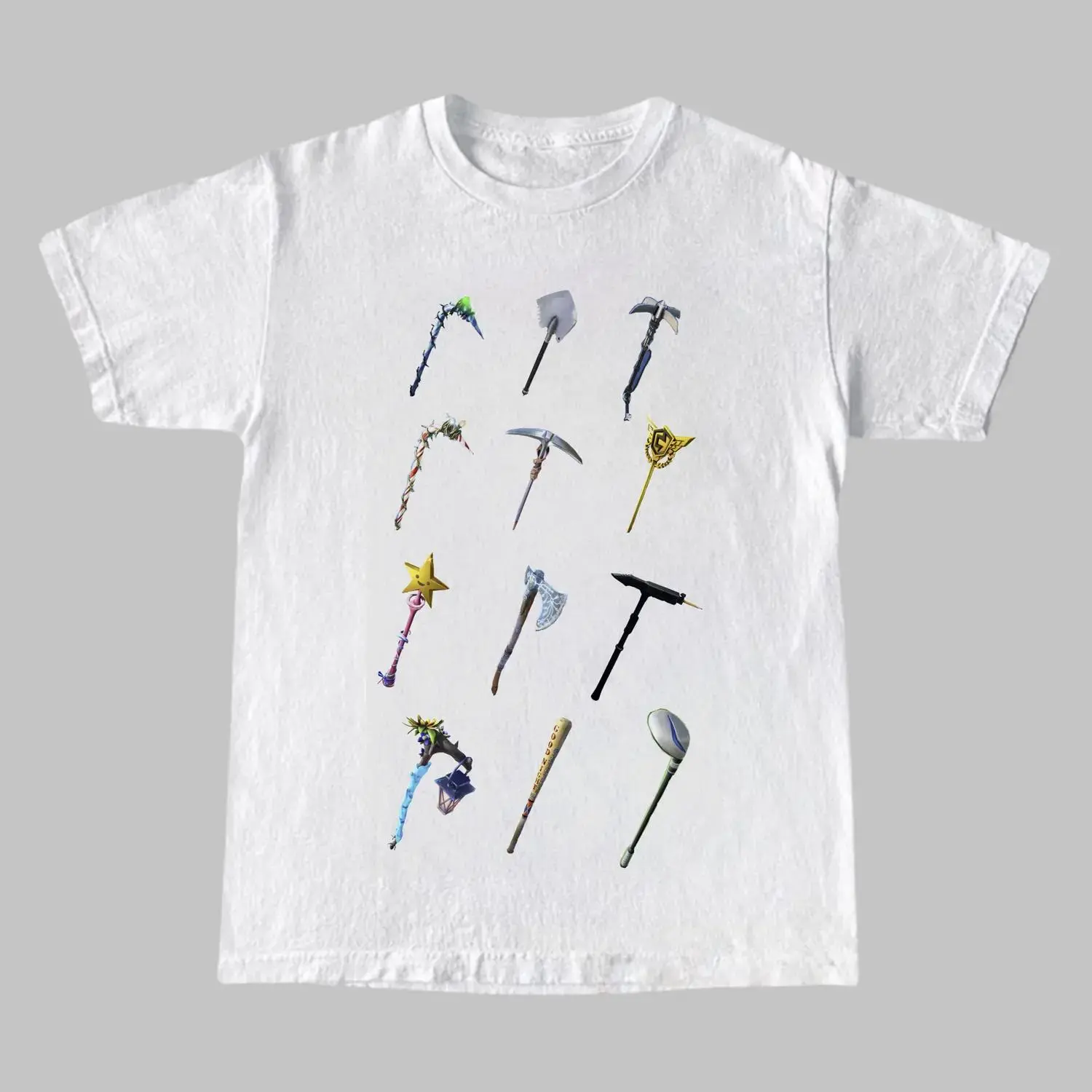 Women's Fortnite The Pickaxe Collection Graphic T-Shirt - Short-Sleeve, Casual, Comfy, Soft Streetwear Top - Printed On Gildan Heavy Cotton - Gift Idea For Men