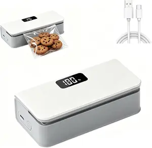 USB Rechargeable Portable Bag Sealer 4 in 1 Mini Sealing Machine with Built In Cutter Magnetic Design Bottle Opener for Snacks Coffee Food Storage Pet Supplies