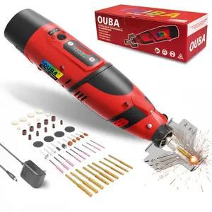 OUBA Cordless Rotary Tool Kit 12V Strong Magnetic Motor 5 Speed 18000 RPM 54 Accessories for Sanding Polishing Chainsaw Sharpener Carving Cutting DIY Crafts Drill Bits, for 3D printer