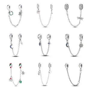 SECURE AND ELEGANT: MULA 925 Silver Plated Safety Chain - Fashionable Theme Clasp for Bracelet and Necklace, Perfectly Compatible with Pandora, Best Gift for Girls and Women