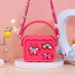 Mother's Day Gift, Ladies Fashion Handbag - Butterfly Style, Girls Tote, Cartoon Bow - Silicone Crossbody Bag - Kawaii Lightweight, Casual Outing Purse, Lipstick and Makeup Storage Bag - Party Favors For Kids - Perfect Birthday Gift For Girls