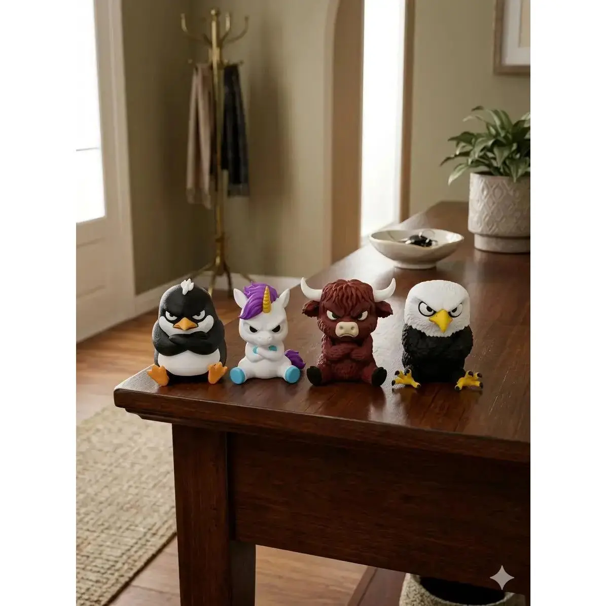 Handmade Plastic Angry Animals Figurines, Multiple Styles Home Decor Statues, Ideal Gift Idea for Home Supplies Display