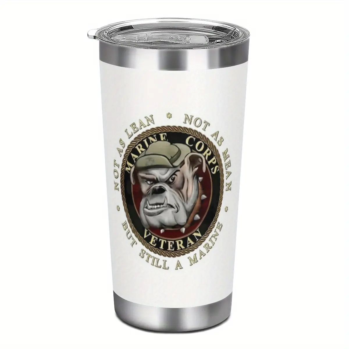 20oz Stainless Steel Travel Mug Water Bottles with Straw Marine Corps Graphic Design BPA-Free Hand Wash Only Perfect Gift for Veterans Birthdays Father's Day Mug Patriotic Mug Design Durable Drinkware Coffee Travel Mug Flasks Tumbler style cup