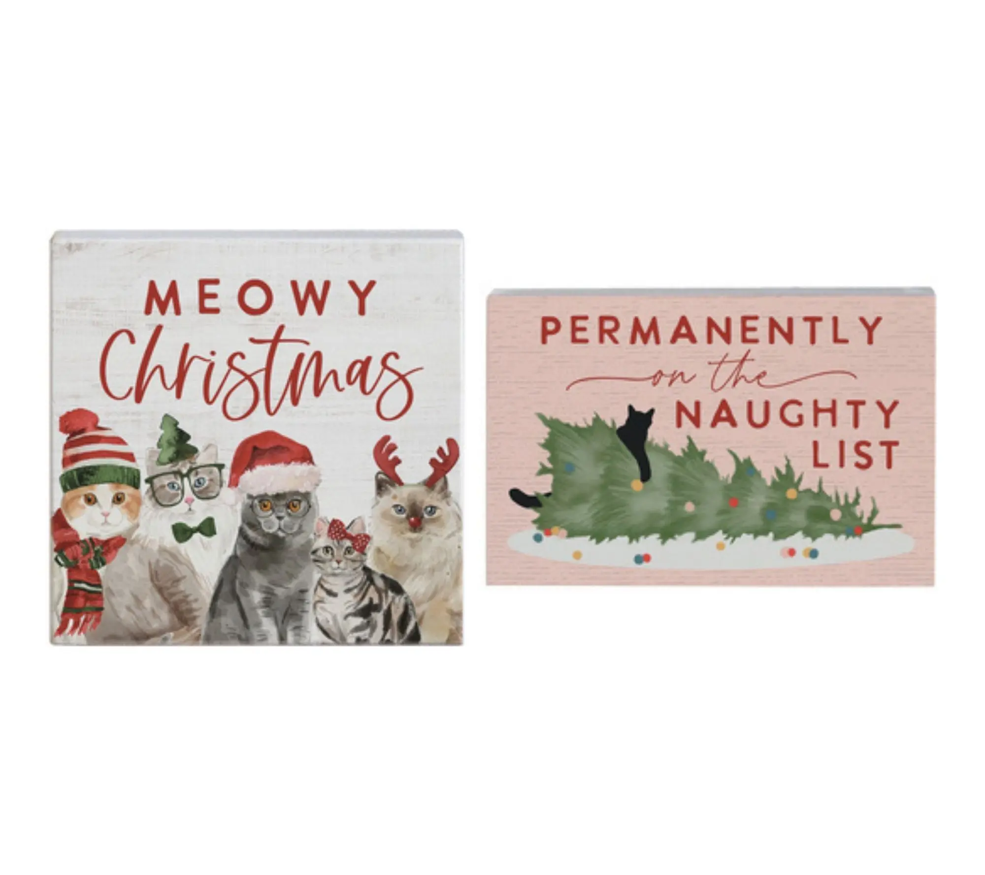Sincere Surroundings 5.25" Cat Christmas Set Small Talks