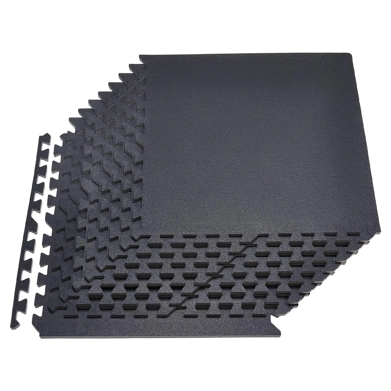 【SummerFinds】VEVOR Puzzle Exercise Mat, 12 PCS Fitness Equipment Mats, 24 x 24 x 0.56 in, High-Density EVA Foam Gym Mats Set, Interlocking Rubber Soft Tiles, Protective Floor Padding for Home, Gym, Office, Black