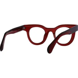 FYTOO Red Translucent Glasses | Semi-Transparent Acetate Frame for Women | High-Quality Designer Fashion | Comfort Fit for Parties & Holidays FT1618-04