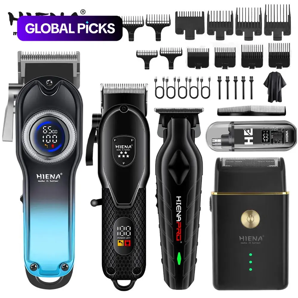 Men's Professional Cordless Hair Clipper Set, Rechargeable Barber Clippers, 5-Piece Electric Precision Trimming Kit with Storage Box for Home Barber Use #GLOBAL PICKS