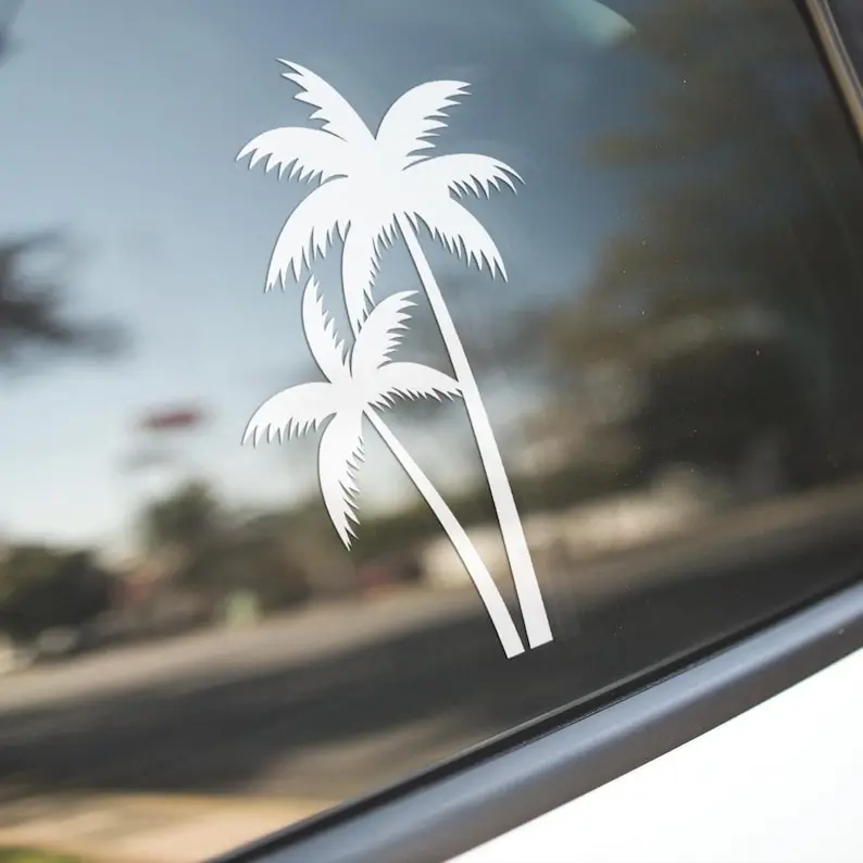 Palm Trees Vinyl Decal | Window Decal | Laptop Decal Sticker