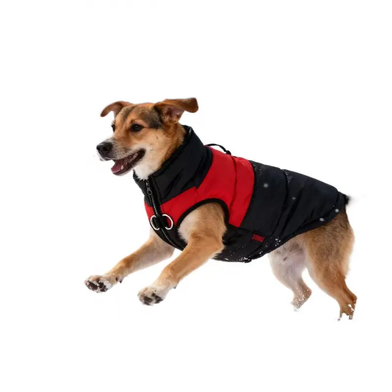 Waterproof Dog Winter Coat with Harness D-Rings, Thick Fleece Lined Dog Padded Jacket, Warm Windproof Snowsuit Pet Apparel Clothes for Small Medium Large Dogs