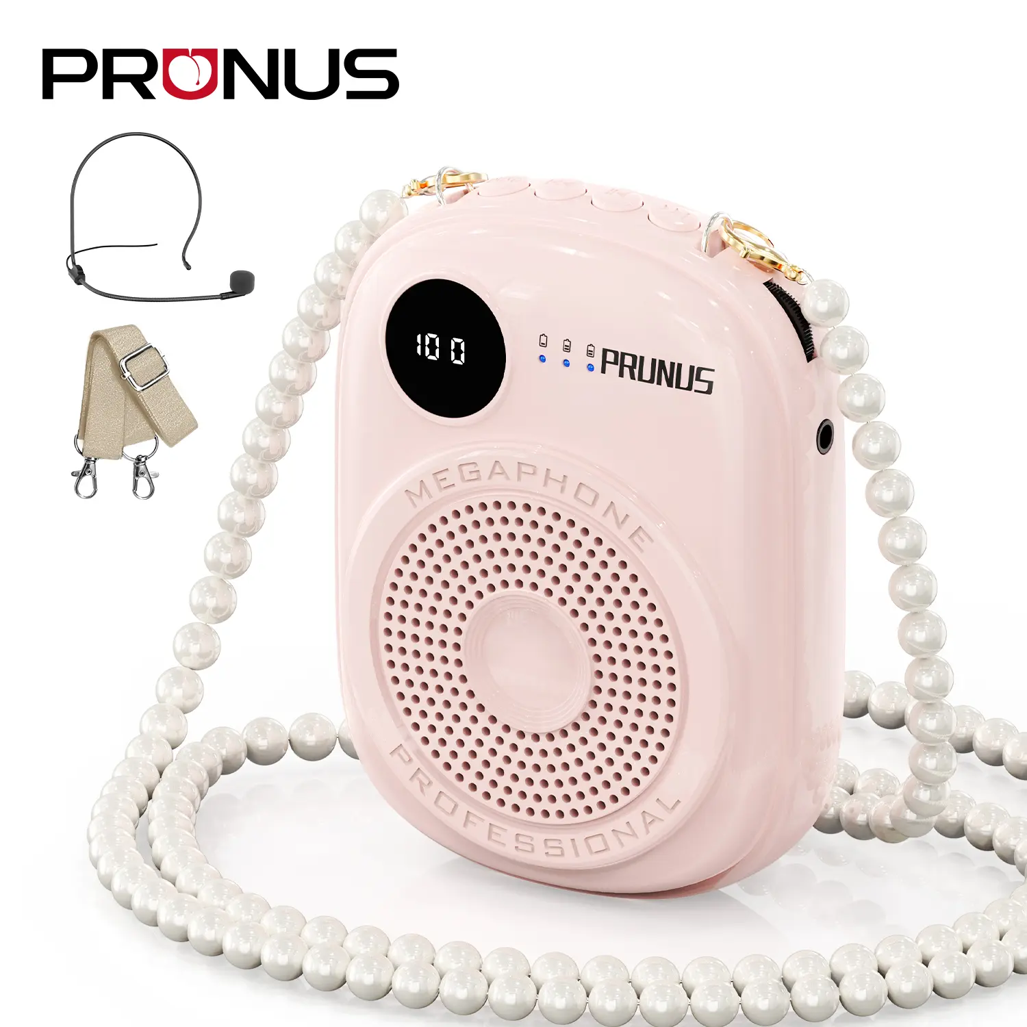 PRUNUS A18 Voice Amplifier Microphone Headset,Portable Voice Amplifier,PA Systems for Teachers,Training,Shopper Guide,Tour Guide, Supports TF Card