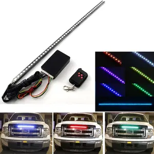 DIBMS RGB LED Knight Rider Scanner Light Strip 22'' 48-SMD Multicolored LED Flash Strobe Grille Light Car Truck Interior Exterior Lighting