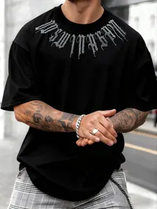 Men's Short Sleeve Graphic Printed T-Shirt, Summer & Fall Streetwear Casual Wear, Comfortable Breathable Fashion Daily Shirt, Loose Fit Moderate Fabric