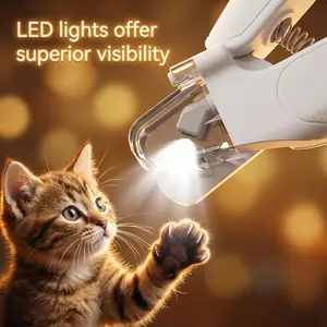 2-in-1 Dog Nail Clippers with LED Light, Electric Grinder & Nail Catcher, USB-C Rechargeable Low Noise Pet Trimmer for Small Medium Large Dogs & Cats