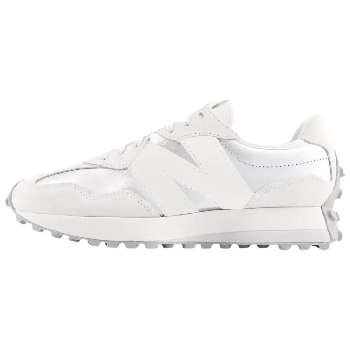 New Balance 327 'Silver Metallic Sea Salt' Women's Round Toe Laces All Seasons Casual Shoes with EVA Midsole & Metallic Accents, Sneaker, Footwear, Walking Shoes, Sports Shoes