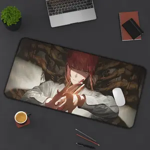 Makima Chainsaw XL Gaming Mouse Pad, Large Mouse Pad, Keyboard Pad, Durable Stitched Edges, Non-Slip Rubber Base.