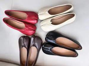 Comfy Daily Split Toe Ballet Flats Women Easy Slip On Casual Flat Shoes Soft Skin Friendly Material Cushion Insole Non Slip Walking Shoes Trendy Korean Street Footwear Multi Color Versatile Office Dating Outfit Ladies Loafers