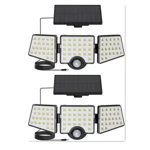 Lepro Solar Lights for Outside, WL5000 Motion Activated Sensor Security Lights, Separate Solar Panel, 3 Adjustable Head 270° Wide Lighting Angle, IP65 Waterproof Wall Lamp for Porch Yard Garage