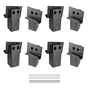 VEVOR Deer Blind Brackets, Outdoor 3.6x3.6 Platform Bracket, Fit 3.5x3.5 In / 88.9x88.9 mm Lumber, 2204lbs/1000kg Capacity Steel Elevator Brackets for Deer Stand, Hunting Blinds, Shooting Shack, 8 Pc