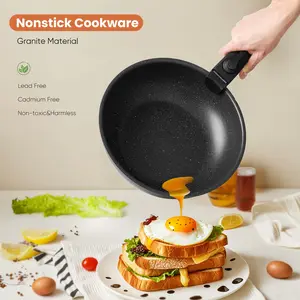 12-Pieces Non-Stick Cookware Set with Detachable Handle – Stackable Pots and Pans for All Stovetops, Space-Saving Kitchen Cookware pots Induction Lids