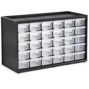 30 Drawer Storage Organizer, Stackable Plastic Parts Storage Cabinet, Small Parts Organizer for Hardware, Screws, Beads, Crafts, Tools & Home Organization