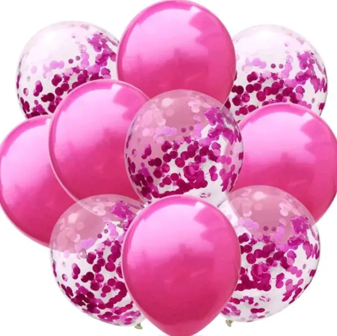 20 12IN PINK CONFETTI BALLOONS 20 12IN PINK CONFETTI BALLOONS